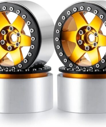 2.2" Wheels 35mm RC Aluminum Rims for RR10 1/10th RC Crawler Truck Car (Yellow)