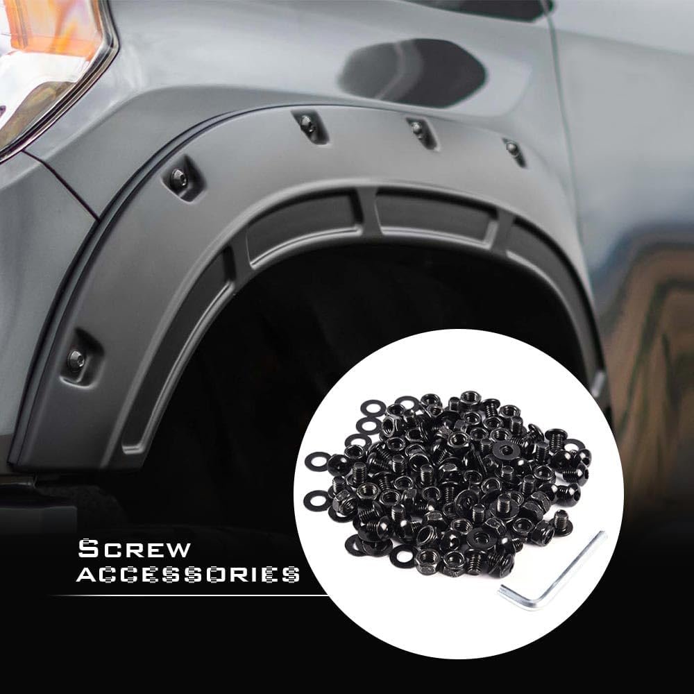 Universal Fender Flares Screw/Bolt Hardware Kit Set Compatible with Universal Car Models Black - Image 2