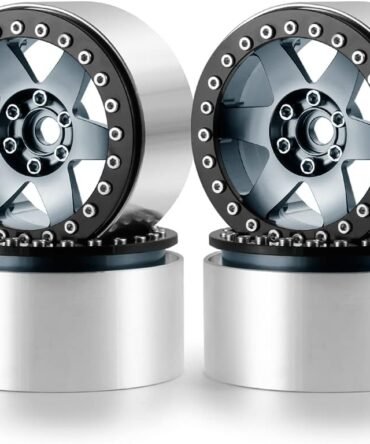 2.2" Wheels 35mm RC Aluminum Rims for RR10 1/10th RC Crawler Truck Car (Titanium)