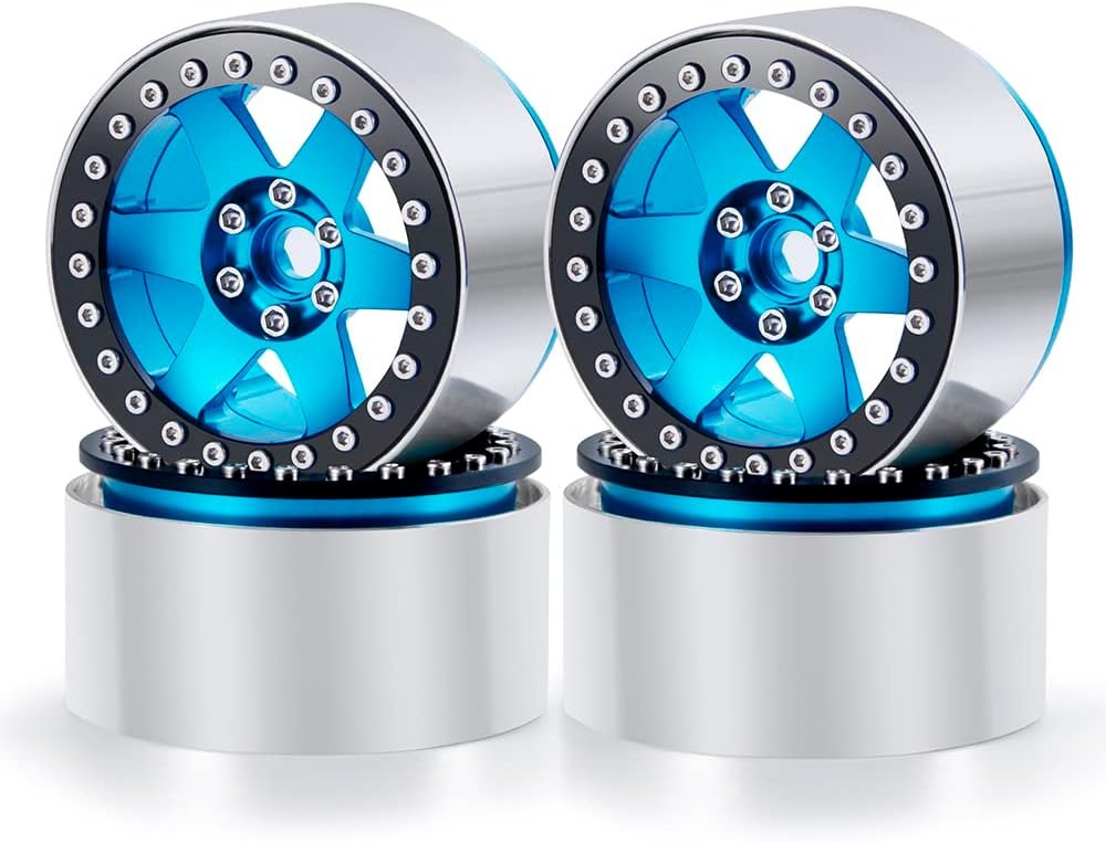 2.2" Wheels 35mm RC Aluminum Rims for RR10 1/10th RC Crawler Truck Car Blue
