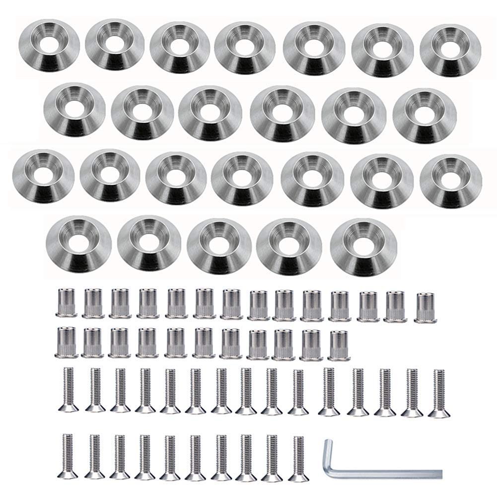Stainless Steel 25 Pcs Fender Bumper Washer Bolt Finishing Washer Engine Bay Dress Up Fastener Kit Flares Widebody kit Installation Hardware