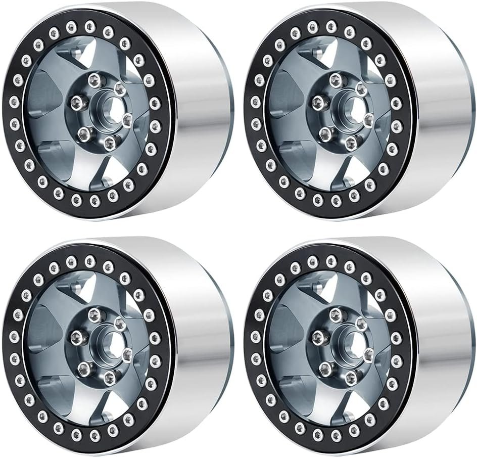 2.2" Wheels 35mm RC Aluminum Rims for RR10 1/10th RC Crawler Truck Car (Titanium) - Image 2