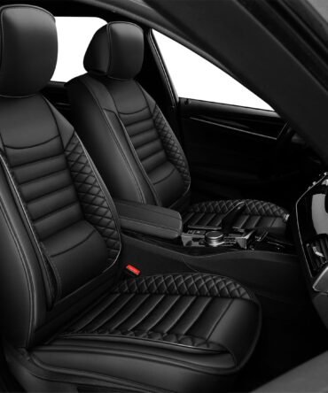Seat Covers Fit for Honda HR-V 2016-2025 Waterproof Car Seat Covers Full Set 5 Seats Faux Leather Car Seat Cushion Protector Compatible Airbag(Black)