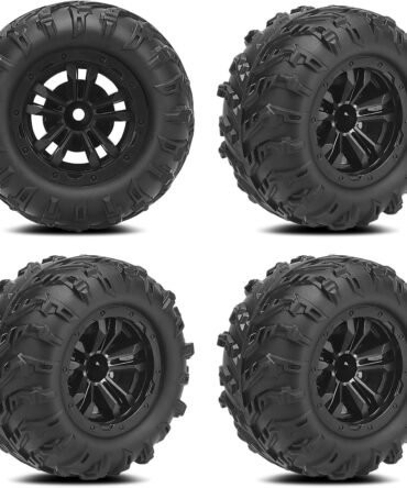 12mm Hex Hub RC Wheels and Tires, 1/16 RC Tires RC Car Wheels for SCY, MJX, WL, HPX 1/16 1/14 RC Cars