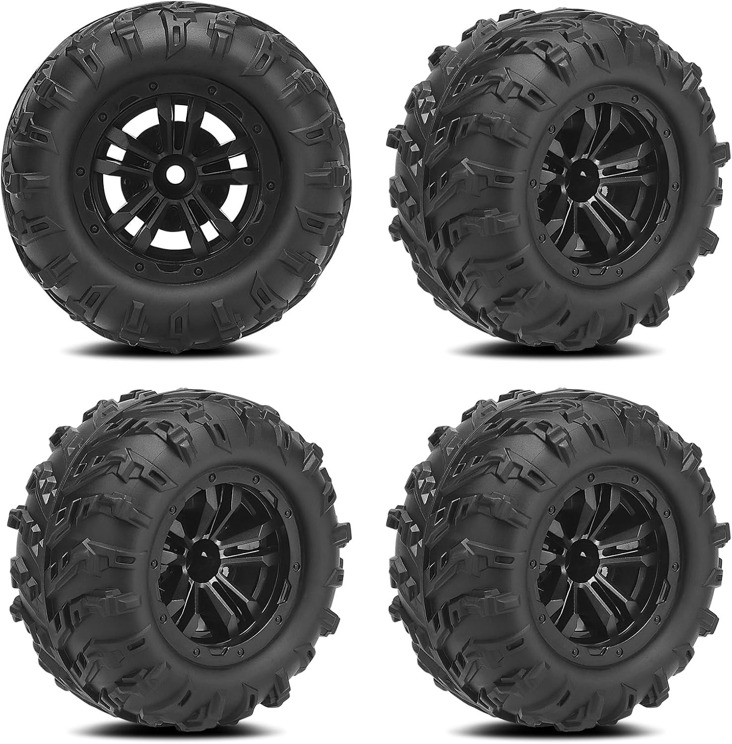 12mm Hex Hub RC Wheels and Tires, 1/16 RC Tires RC Car Wheels for SCY, MJX, WL, HPX 1/16 1/14 RC Cars