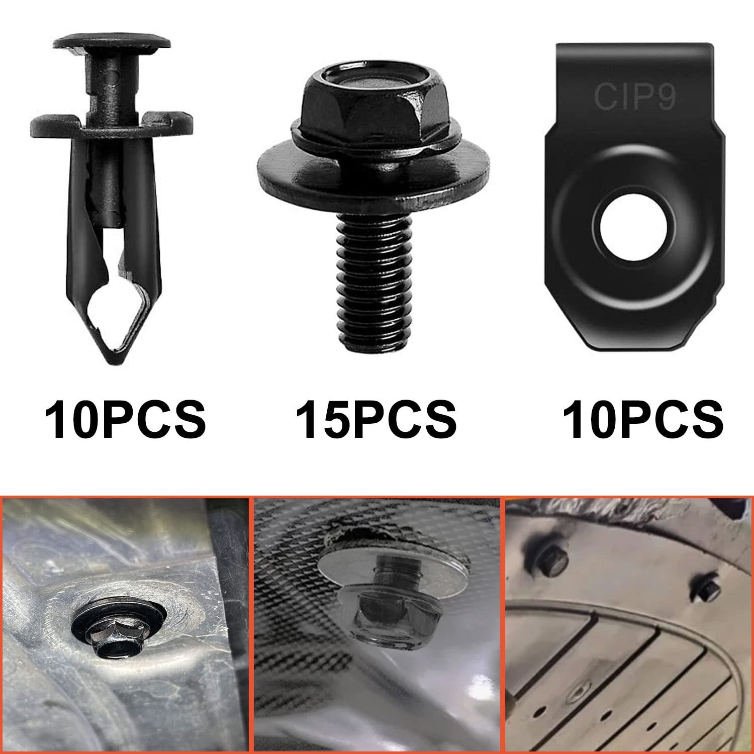 35PCS Engine Splash Shield Body Bolts Screws - Fender Bumper Clips Rivets - Splash Shield Hardware Bolts Kit Fit for Nissan 350z 370z Infiniti G35 G37 FX35 FX45 - Image 2