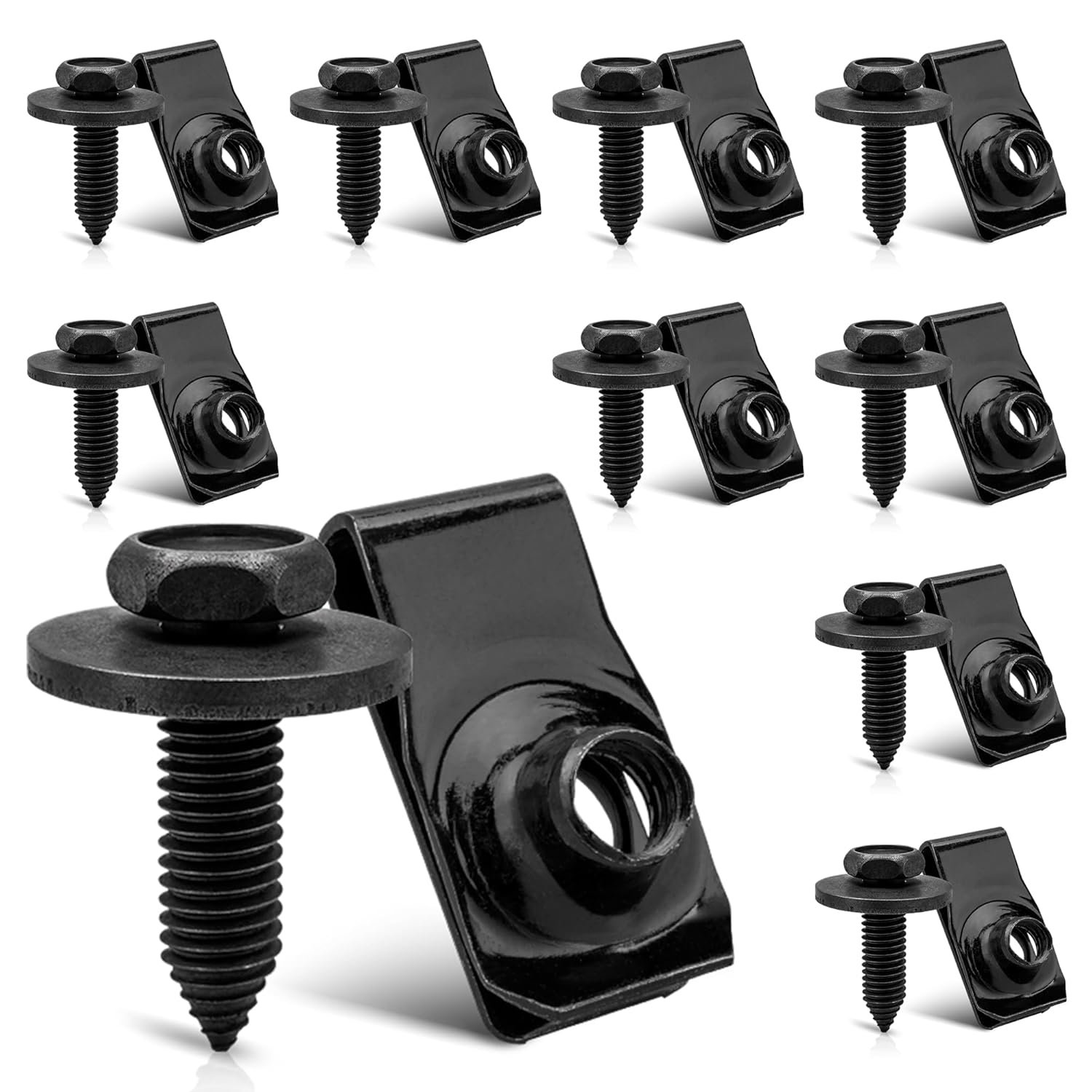 Body Bolts & Extruded U Nuts Kits for GM 11501188 Ford Chevy Buick Chrysler Cadillac Bumper Fender Liner Push Retainer Fastener Clips Replace 11500661, 11503317, N623343-S2