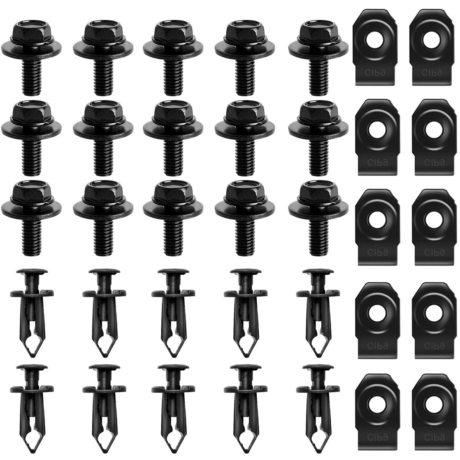 35PCS Engine Splash Shield Body Bolts Screws - Fender Bumper Clips Rivets - Splash Shield Hardware Bolts Kit Fit for Nissan 350z 370z Infiniti G35 G37 FX35 FX45