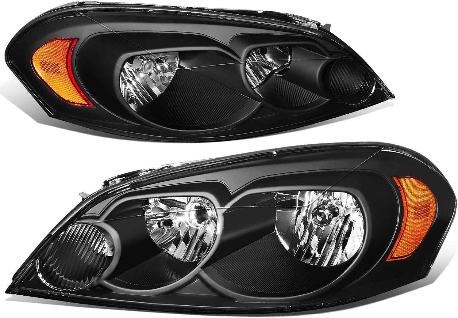 Black Amber Headlights Compatible with 06-13