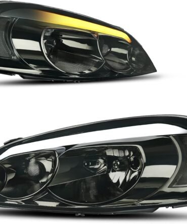 Tube Headlights Assembly Compatible with 2006-2016 Chevrolet /2006-2007 Chevrolet DRL Headlight Headlamp Replacement Pair Smoke Lens