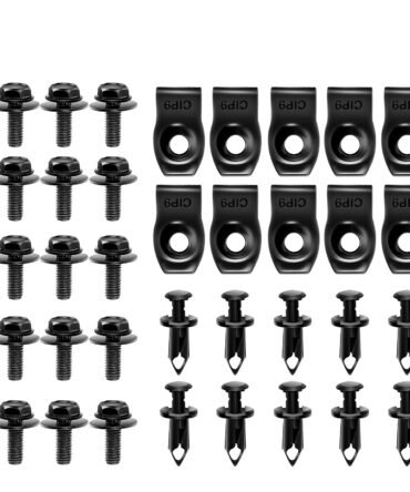 GRC-70 35PCS Engine Under Cover Splash Shield Guard Body Bolts Bumper Fender Liner Push Retainer Fastener Rivet Clips , black
