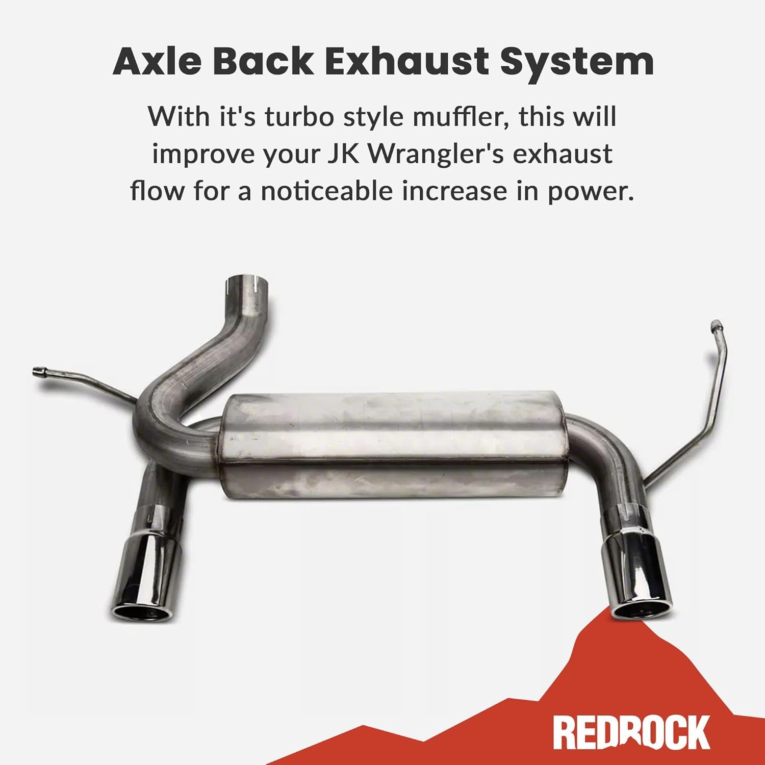 Dual Outlet Axle-Back Exhaust with Polished Tips Fits Jeep Wrangler JK 2007-2018 - Image 2