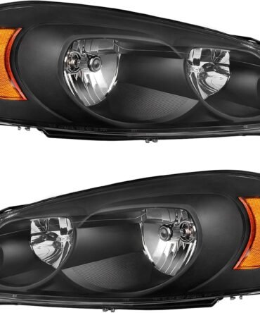 Headlight Assembly Compatible with 2006-2013 06 07 Replacement Headlamp Black Housing Amber Reflector Clear Lens
