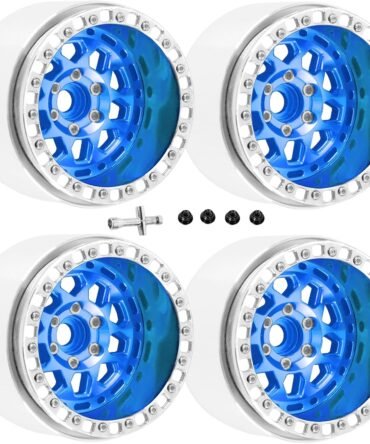 RC Alloy 2.2 Wheels for 1/10 6x6 Crawler,Alunium 2.2 rc Wheels 2.2 Rims,4pcs,Navy Blue