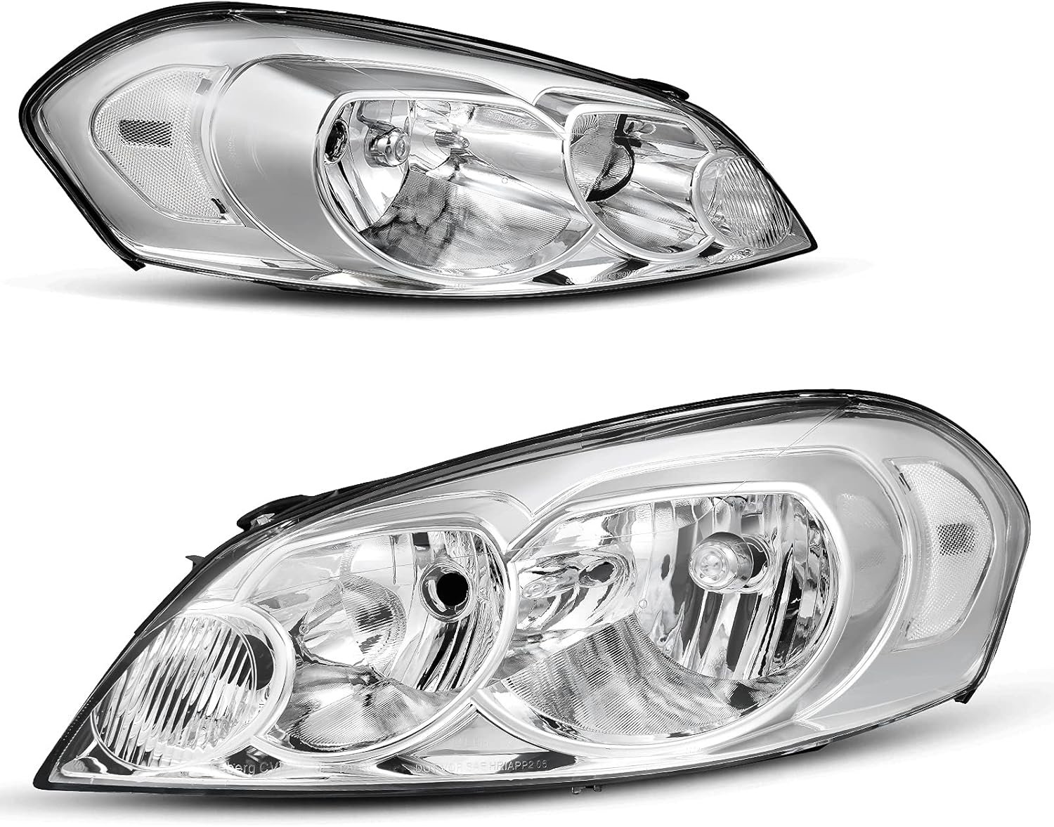 Headlights Assembly Pair Compatible with 06-13 Chevrolet / 14-16 / 06 07 Headlamp Replacement Chrome Housing Clear Reflector