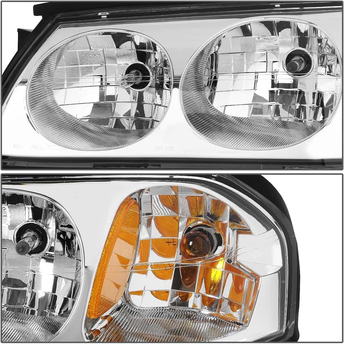 Chrome Amber Headlights Compatible with 00-05 Chevy - Image 2