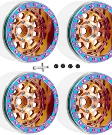 RC Alloy 2.2 Wheels for 1/10 6x6 Crawler,Alunium 2.2 rc Wheels 2.2 Rims,4pcs,Bronze
