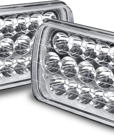 7x6 5x7 H6054 Chrome LED Headlights H4 Sealed Beam Replacement Lamp for Jeep Wrangler YJ Cherokee XJ Chevy Ford Nissan D21 Dodge Toyota